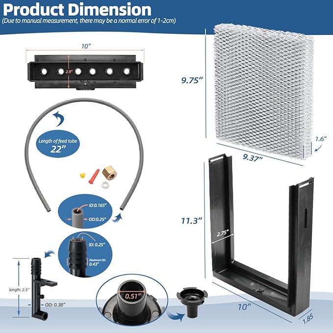 4793 Humidifier Maintenance Kit with Model No. 10 Water Panel Humidifier Filter Pad Compatible with AprilAire Whole-House Humidifier 550, 550A, 558 Humidifier Parts & Accessories - Image 2