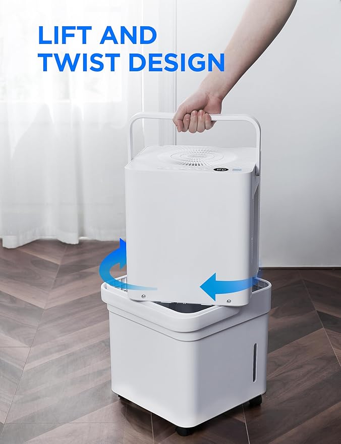 Midea Cube 50 Pint Dehumidifier for Basement and Rooms at Home for up to 4,500 Sq. Ft., Smart Control, Compatible with Alexa (White), Drain Hose Included - Image 8