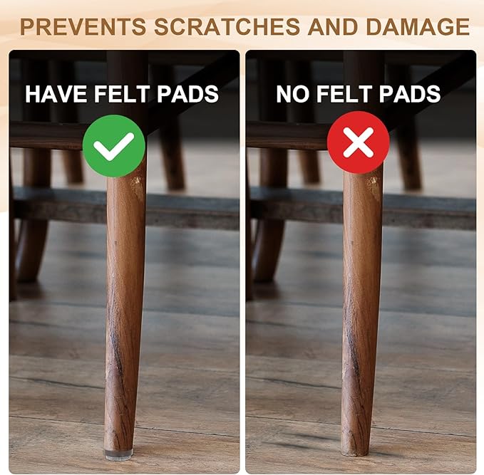 PATIKIL 28 mm Nail-on Felt Pads, 72 Pcs Round Felt Furniture Sliders Pads Heavy Duty Floor Protectors for Wooden Chair Sofa Cabinet Table Leg Feet Hardwood Floors, Brown - Image 3