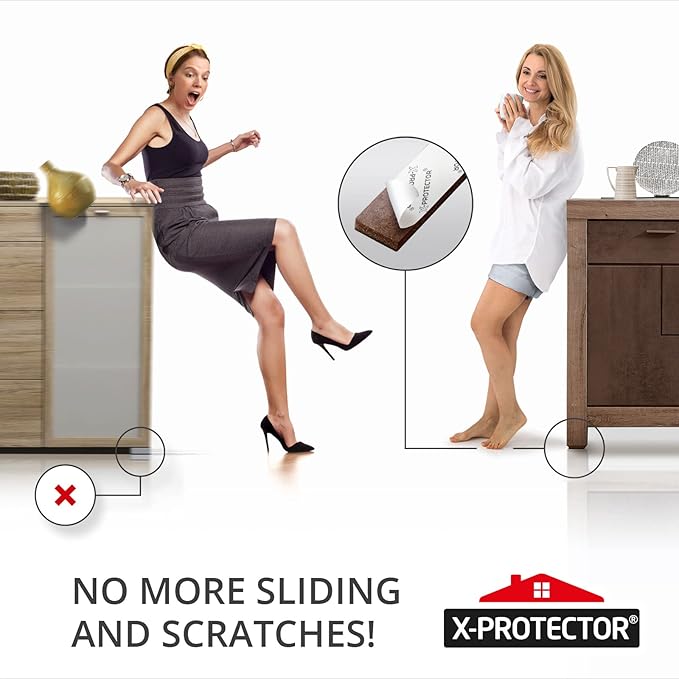 X-PROTECTOR Non-Slip Furniture Pads 8 PCS 1” x 4” - Rubber Furniture Grippers - Self-Adhesive Floor Protectors Grips for Furniture Feet! - Image 6