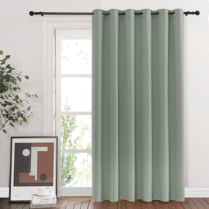 NICETOWN Sage Green Room Divider Curtains 84 inch Length, Grommet Thermal Insulated Blackout Patio Door Curtain Drape Sound Proof for Sliding Glass Door (1 Panel, W80 x L84) - Image 8