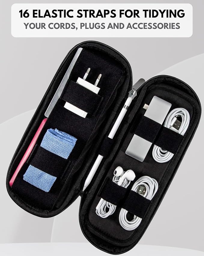 SIDE BY SIDE Electronics Organizer Travel Case for Cables, Charger, Power Bank – Tech Bag for MacBook Accessories, Adapter – Slim Cord Organizer Bag with Gift Box for Travel & Daily Use - Image 4