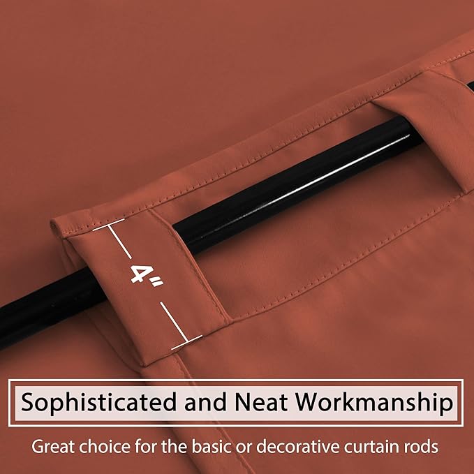 H.VERSAILTEX Blackout Curtains Thermal Insulated Window Treatment Panels Room Darkening Blackout Drapes for Living Room Back Tab/Rod Pocket Bedroom Draperies, 52 x 54 Inch, Orange, 2 Panels - Image 9