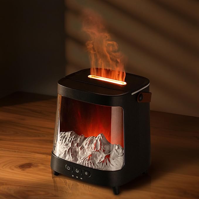 Essential Oil Diffuser for Home, Bedroom Humidifiers, Air Scent Aroma Aromatherapy Ultrasonic Machine Timer Small Mini difusor de Aromas para casa Living Room Office Decor Gifts Fireplace Aurora by Znvyxhom