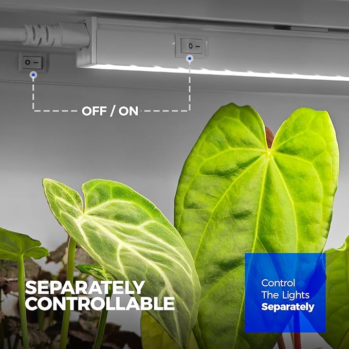 Barrina T5 Grow Lights for Indoor Plants, 2FT 40W (4 X 10W) LED Grow Light with Separate Switch, Linkable Grow Lamp, Indoor Plant Lights for Growth with White Cover, 5000K, 4 Packs - Image 6