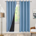 BGment Thermal Insulated 100% Blackout Curtains for Bedroom with Black Liner, Double Layer Full Room Darkening Noise Reducing Grommet Curtain (52 x 84 Inch, Denim Blue, 2 Panels) by BGment