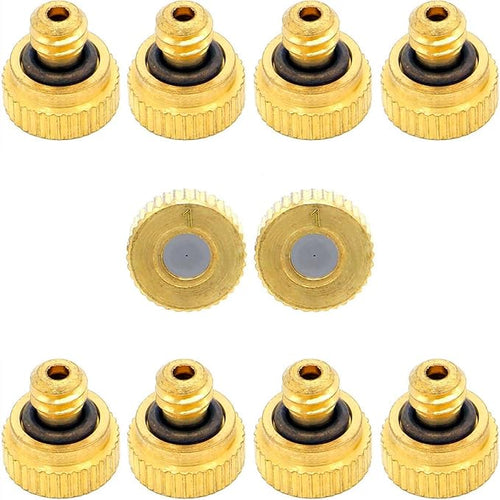 10Pcs Brass Misting Nozzle - 0.004" Orifice (0.1mm) Dia 10/24 UNC Replacement Heads for Outdoor Cooling System (0.1mm) by ZXUEZHENG