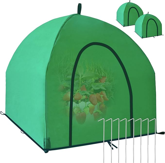 24.5″ *24.5″ *20.5″Mini Greenhouse Winter Plant Warm Covers - Raised Bed Cover for Seed Starting, Warm Tent Freeze Protection Humidity Domes for Gardening & Winter Shelter and Protecting Plants 2pcs by CHPPEY