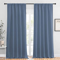 NICETOWN Blackout Curtains Window Draperies - Window Treatment Thermal Insulated Solid Room Darkening Drapes for Bedroom (Stone Blue, Set of 2 Panels, 52 by 95 inches Long) by NICETOWN