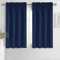 DWCN Short Blackout Curtains for Bedroom 45 Inches Long 2 Panels Set, Solid Thermal Insulated Energy Saving Window Treatment Drapes, Rod Pocket Curtains for Kids Boys Room (W42 x L45 Inch, Navy Blue) by DWCN