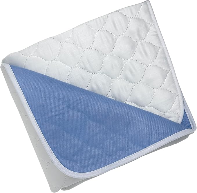 Organic Incontinence Pads for Kids & Toddlers - 5 Layer Waterproof Protectors for Overnight Bed Wetting - Reusable & Washable Pee Pads - Fits Twin to Full Size Beds - 34" x 52" White - Image 3