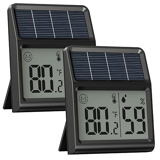 Digital Indoor Thermometer & Hygrometer, Light Powered (No Rechargeable Batteries Runs Only on Real-time Light Exposure) Solar Indoor Temperature and Humidity Monitor, Humidity Gauge by BaldrInc