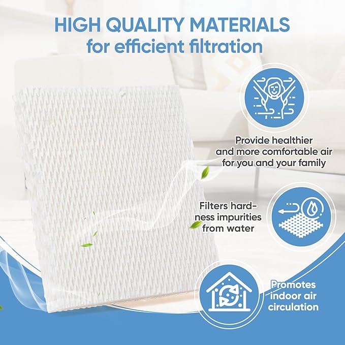 HFT600 6 Pack Humidifier Wicking Filter T Replcement Compatible with Honeywell HEV615 HEV620 Humidifier, Compared to Part HFT600T HFT600PDQ Wicking Filter, White - Image 6