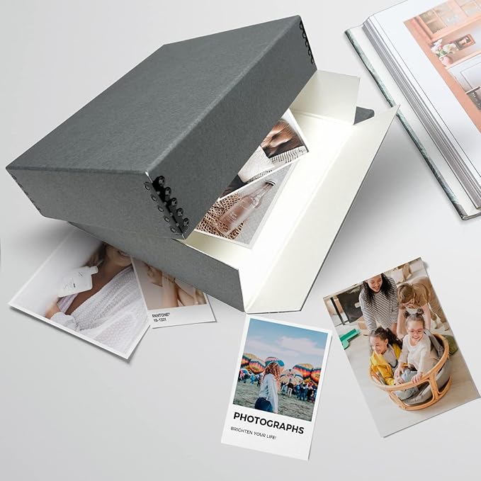 Lineco Museum Archival Storage Box, 9.75x12.75x3 in. Drop Front Design. Acid-Free with Metal Edge. Organize Photos, Pictures, Prints, Documents, Crafts, DIY. Gray, 2 Pack - Image 8