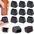 Ezprotekt 16 Pcs Rectangle Silicone Chair Leg Floor Protectors, Felt Rectangle Black Furniture Leg Cap Covers for Chair Table Desk - Anti- Scratches (Fit L :1.3-1.7", W: 0.9-1.2") by VisittheEzprotekt