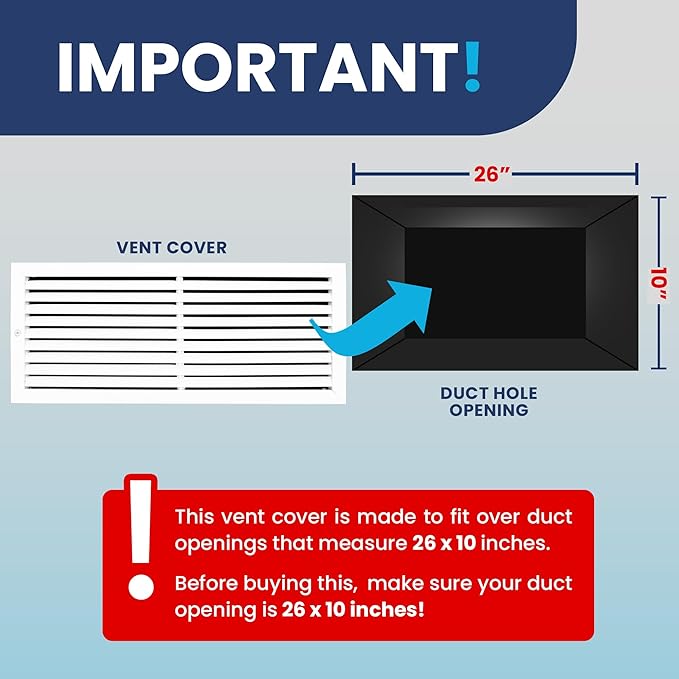 26x10 Inch (Duct Opening) Air Return Vent Cover Decorative – Premium Aluminum AC Vent Cover for Ceiling & Wall, Rustproof Grille, Ideal for Home HVAC Grille, Durable & Easy to Install by ACLAMINAIRE - Image 4