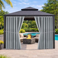 Water Resistant Outdoor Patio Curtain Darkening Thermal Insulated Indoor Curtains for Bedroom, Porch, Living Room, Pergola, Cabana, W105 x L120 Extra Wide Room Divider, (Light Gray) 2 Panels by DivaenCamino