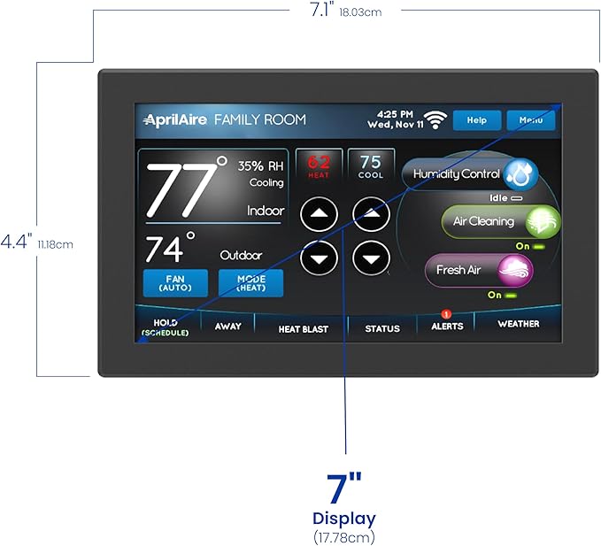 AprilAire 8920W Wi-Fi Programmable Color Touchscreen Thermostat with IAQ Control; Amazon Alexa and Google Assistant Compatible - Image 8