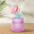 Cute Flower Mini Humidifier, 260ml Sunflower Desktop Humidifiers for Bedroom, Portable Small Cool Mist Humidification for Home, Baby Nursery, Office & Indoor Plants, USB Powered (Purple) by Cerrota