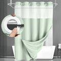 No Hook Shower Curtain and Liner Set,Mint Green Hotel Waffle Shower Curtain with Liner 75" L x 72" W by Unknown