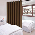 DWCN Room Divider Curtain - Extra Wide Blackout Curtain for Sliding Glass Door, Living Room, Bedroom Partition and Shared Office Space, 1 Grommet Curtain Panel, 10ft Wide x 7ft Tall, Brown by DWCN