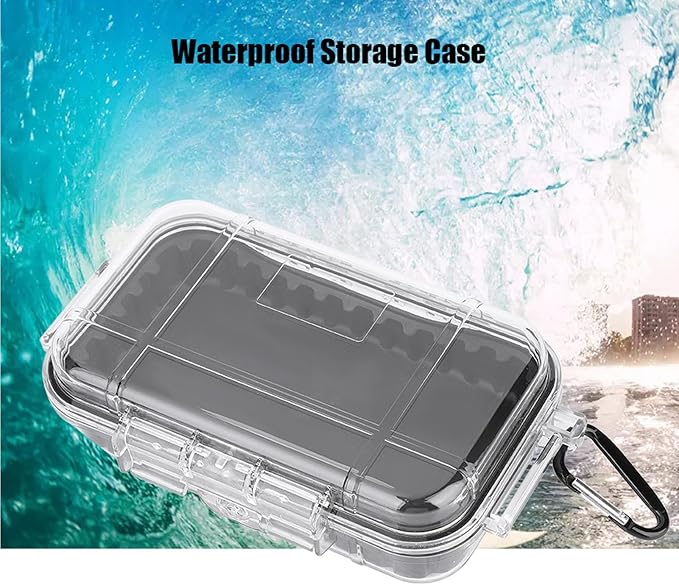 VINGVO Shockproof Storage Case, IP67 Airtight Dry Box Container for Outdoor Camping Boating EDC Gear - Compact Carry Box (7.5x4.7x2in, Transparent) - Image 2