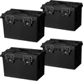Sheffield 12764 XL Storage Bins With Lids, 4-Pack Stackable Storage Bins, Made in USA, Lockable and Water-Resistant Containers with Lids, Plastic Containers for Home, Classroom, and Dorm by Sheffield
