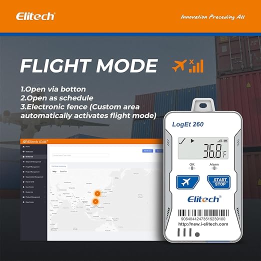 Elitech 4G Reusable Real-time Temperature Humidity Data Logger Light/Shock/Location, Built-in SIM Card,Shadow Data,Airplane mode,Cloud Storage,SMS/Email/APP/Web Alarm,100000 Points,Loget260-THE-10Pack - Image 4