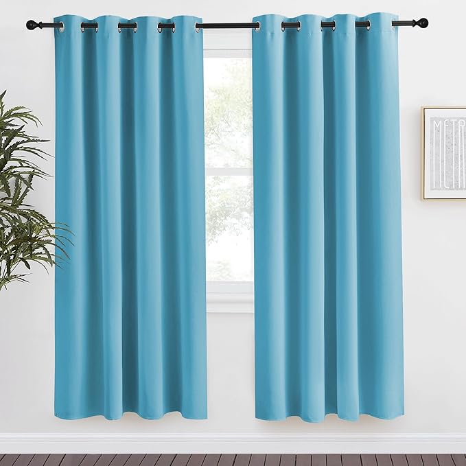 NICETOWN Teal Blue Blackout Curtain 78 inch Long, W55 x L78, 1 Panel, Thermal Insulated Window Treatment with Grommet Room Darkening Thermal Insulated Panel for Bedroom/Living Room by NICETOWN