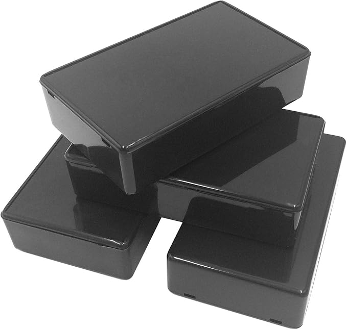 5Pcs Black Waterproof Plastic Electric Project Case Junction Box 3.94 x 2.36 x 0.98 inches(100x60x25mm). by Onwon
