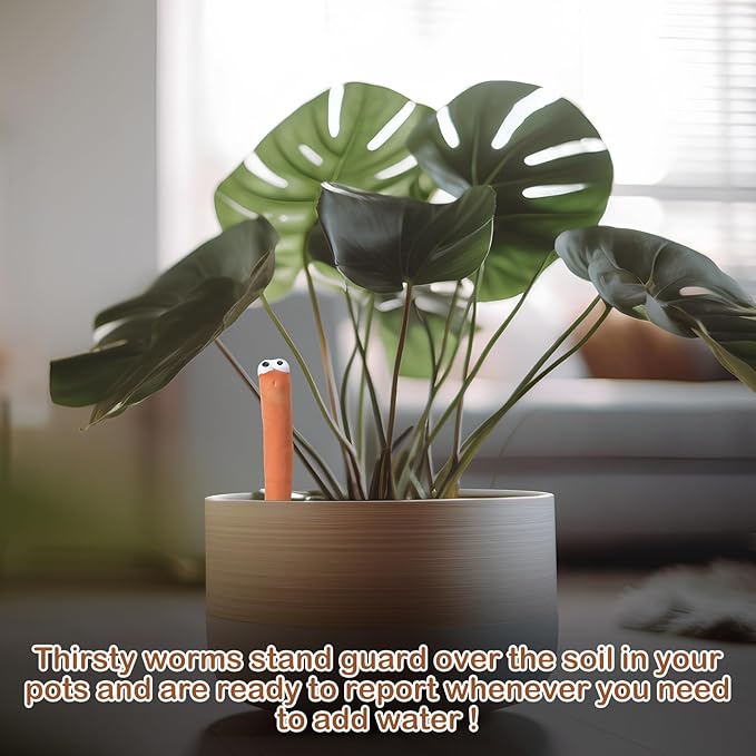 12 Pcs Water Sensor Ceramic Worm The Potting Shed Worm Water Sensor Plant Decoration Moisture Monitor Gardening Houseplant Humidity Meter Fun Gardening Gift for Your Potted Plant (6 Inch) - Image 5