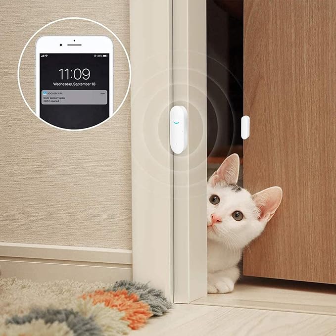 2-Pack WiFi Door and Window Sensors,Tuya Smart Alarm with Free Notification APP Control Home Security Alarm System, No Hub Required,Compatible with Alexa, Google Home - Image 6