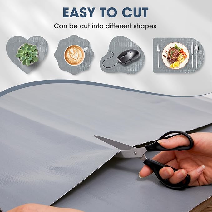 Drawer and Shelf Liner, Non-Slip Kitchen Cabinet Liners Non-Adhesive Thick Strong Grip Waterproof Washable Mats Protect Dresser Shelves Cupboard Bathroom Cabinets, Pure Gray, 24 in X 30 FT - Image 4