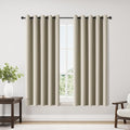 ChrisDowa Blackout Curtains 70 inches Wide for Bedroom - 2 Panels Set Extra Wide Grommet Thermal Insulated Room Darkening Curtains for Living Room (Beige, 70 x 63 Inch) by ChrisDowa