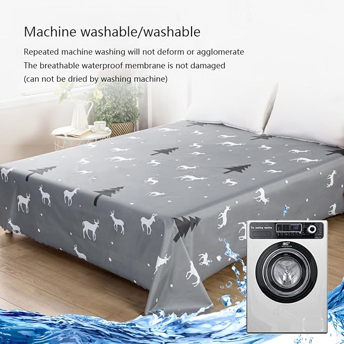 SIELUNO Waterproof Bed Sheet Flat Sheets Lightweight, Mattress Protector Sheet Bed Cover, Furniture Protector Covers for Twin Size Bed-B-200x230cm(79x90in) - Image 5