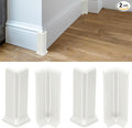 uxcell Self Adhesive Baseboard Corner Blocks, 4.07 Inch Wall Edge Corner Protector 2 Inside + 2 Outside Corners-Connector for Wall Floor Furniture Edge(White) by uxcell