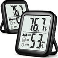 Antonki 2 Pack Room Thermometer for Home, Hygrometer Indoor Humidity Meter Gauge, Digital Temperature and Humidity Sensor Monitor for House, Terrarium, Incubator, Greenhouse - Battery Included by Antonki