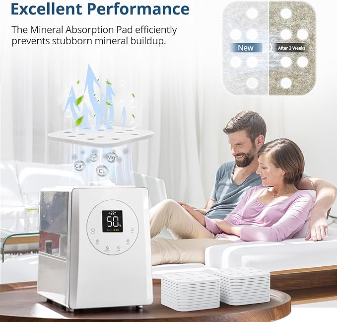 20-Pack Mineral Absorption Pad, Humidifier Replacement Filters Compatible with LEVOIT LV600S, LV600HH, OasisMist450S Humidifier, Works for Fine Particles in Water Tank, White - Image 4