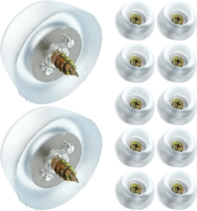 Ciieeo 50pcs Silicone Furniture Foot Pads with Screws, Non-Slip Sofa and Chair Leg Protectors, Moisture-Resistant Table Leg Covers for Hardwood Floors by Ciieeo