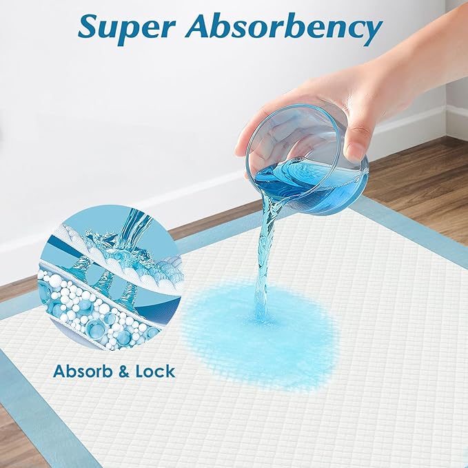 50 Count 36" x 36" Super Absorbency Disposable Underpads - Leakproof Quick Drying Pads for Baby, Puppy & Adults, Bed Pads, Incontinence & Dog Pee - Image 3