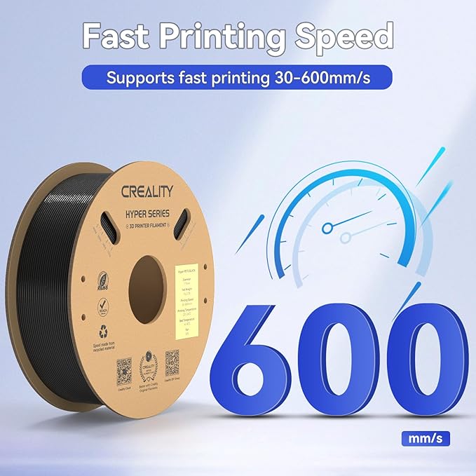 Official Creality Hyper PETG Filament Clear Black, 3D Printer Filament PETG, High Speed 600mm/s, 1kg(2.2lbs)/Spool 1.75mm, Dimensional Accuracy ± 0.05 mm - Image 3