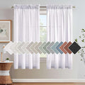 Off White Window Curtain Linen Textured Panels for Small Windows / Kitchen / Living Room / Bedroom, Rod Pocket, Natural & Durable (52 inch W X 63 inch L, Set of 2) by HVERSAILTEX