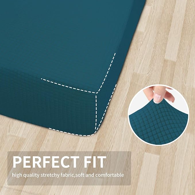 Easy-Going Stretch Cushion Cover Sofa Cushion Furniture Protector Sofa Seat Sofa slipcover Sofa Cover Soft Flexibility with Elastic (Chiar Cushion,Peacock Blue) - Image 4