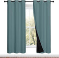 NICETOWN 100% Blackout Window Curtain Panels, Full Light Blocking Drapes with Black Liner for Nursery, 72-inch Drop Thermal Insulated Draperies (Aqua, 2 Pieces, 42-inch Wide Per Panel) by NICETOWN