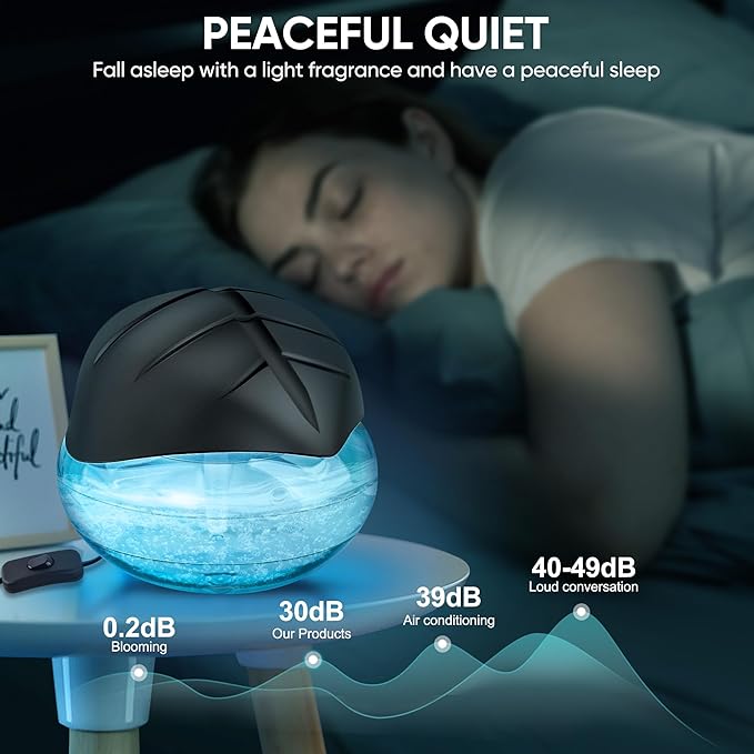 Water Based Air Purifier for Home with Essential Oil Diffuser and Humidifier Function, Rainbow Air Washer with LED Night Light, Freshener for Smoke and Pet Odors, Includes 6x10ml Essential Oils - Image 3