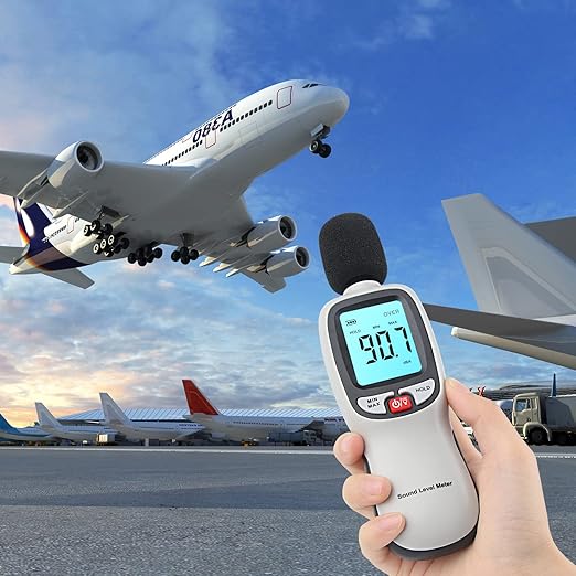 Decibel Meter Sound Level Reader 30-130dB(A), Hand-held Sound Noise Meter, Digital Noise Meter Decibel Monitoring Tester Calibrated Audio Noise Measuring Tool - Image 5