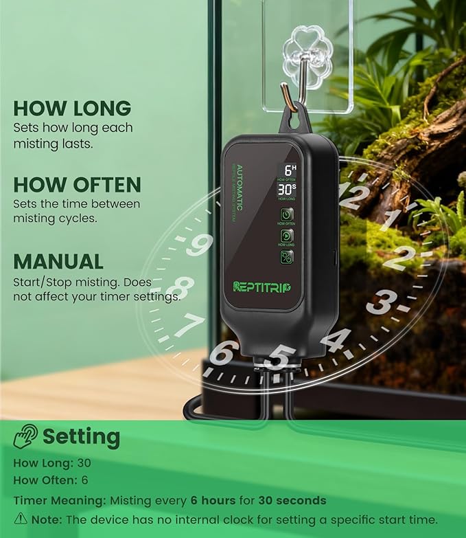 Reptile Mister System with Timer, Reptile Humidifiers Automatic, 360°Adjustable Misting Nozzles, DIY Misting System for Amphibians, and Rainforest Plants - Image 2