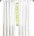 White Privacy Sheer Curtains for Windows, Silky-Soft Tencel Velvet Fabric Rod Pocket Semi Sheer Privacy Curtains 63 inch Length 2 Panels Set for Living Room Bedroom Kitchen Babyroom (52"W x 63"L) by MYSTIC-HOME
