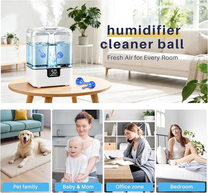 12 Pack Humidifier Cleaner, Humidifier Tank Cleaner Balls compatible with All humidifiers and Fish Tanks, Purifies Water, Prevents Hard Water Build-Up, Reduces Scale to improve Humidification - Image 9