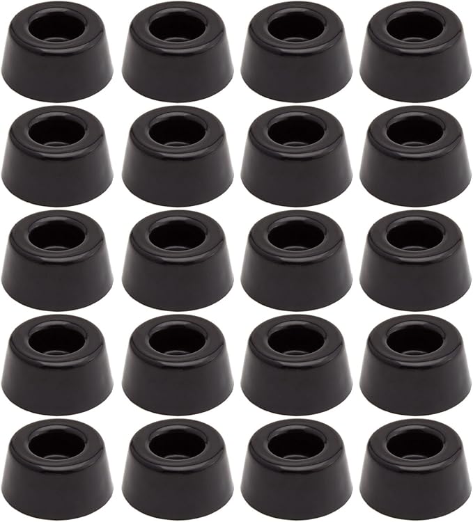 20pcs Round Furniture Pads,ULIFESTAR Furniture Feet Glides Sliders Carpet Saver Hardwood Floor Protectors Surface Protection for Chair Leg Caps Non Slip Furniture Grippers (Black) - Image 2
